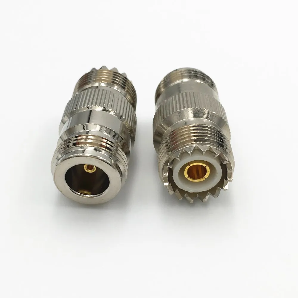 100 шт латунный UHF SO239 PL259 штекер к N Тип гнездовой F/F RF коаксиальный Прямой разъем
