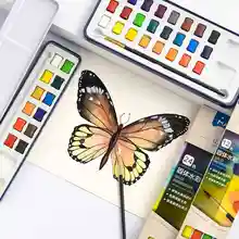 12/24 Цвета Твердые акварельные набор красок с Кисть для акварели набор краски для художественные принадлежности