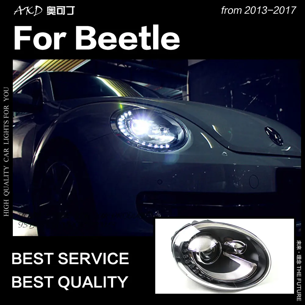 AKD автомобильный Стайлинг для VW Beetle фары 2013- Beetle светодиодный фары DRL HID фара ангел глаз биксеноновые фары аксессуары