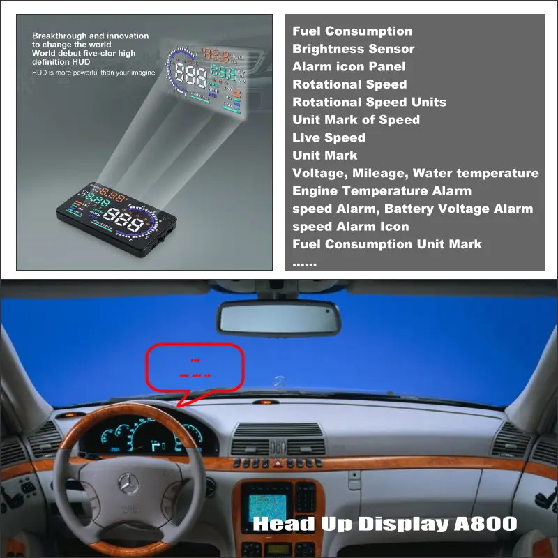 メルセデス ベンツ クラス W220用の電子プロジェクター フロントガラスコネクタ Obd Obd Obd2用のタッチスクリーン Car Hud Projection Display Up Displayhead Up Projector Aliexpress