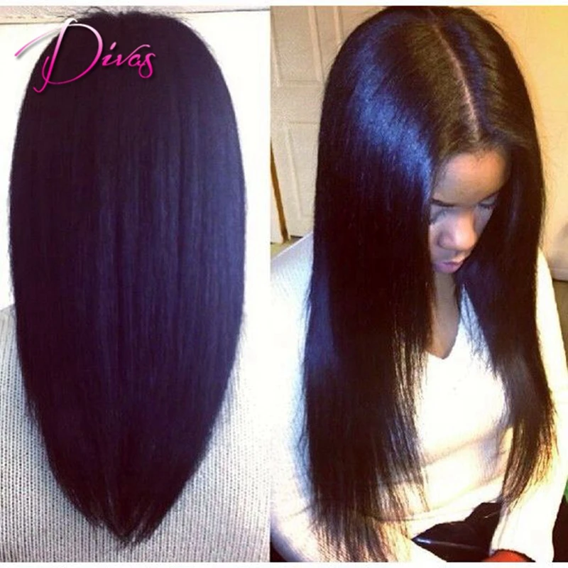 Free Shipping Long Light Yaki U Part Wig font b Virgin b font font b Brazilian