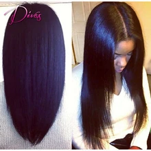Free Shipping Long Light Yaki U Part Wig font b Virgin b font font b Brazilian