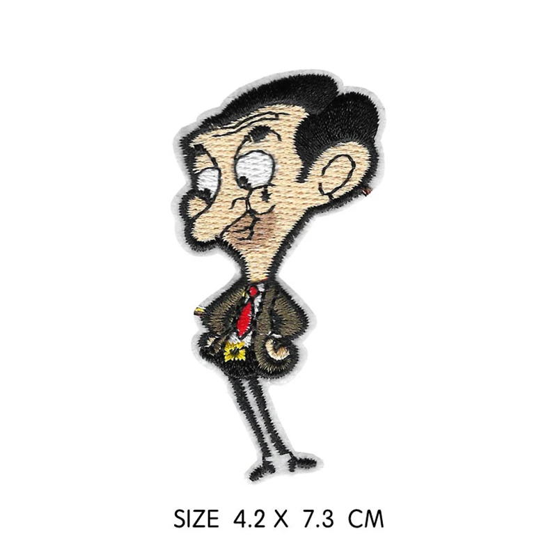 

1Pcs Gentleman Patch Iron on Sew On Applique Badge Motorcycle Cheap Biker Embroidered Patches For Clothes Sticker