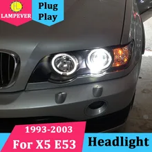 Lampever автомобиля Стиль Год 1999-2003 Для BMW E53 X5 фары CCFL Ангельские глазки для e53 Фара спереди свет