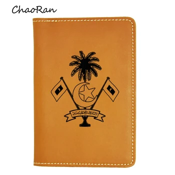 

Travel Passport Cover Functional Card Case Men engrave Name Leather Card Holders Engraving Emblem of Maldives Passport Wallet
