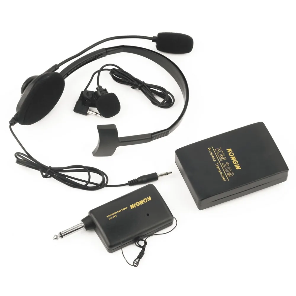 المحمولة VHF المرحلة اللاسلكية Lavalier التلبيب ميكروفون سماعة الرأس نظام Mic FM الارسال Bodypack Transmiter