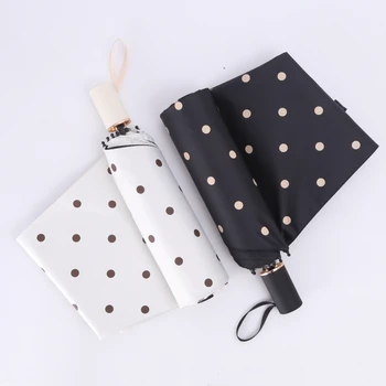 

Wave Point Umbrella Female Folding Small Fresh Automatic Umbrella Parasol Sunscreen Anti-ultraviolet Rain Girls Umbrellas 50