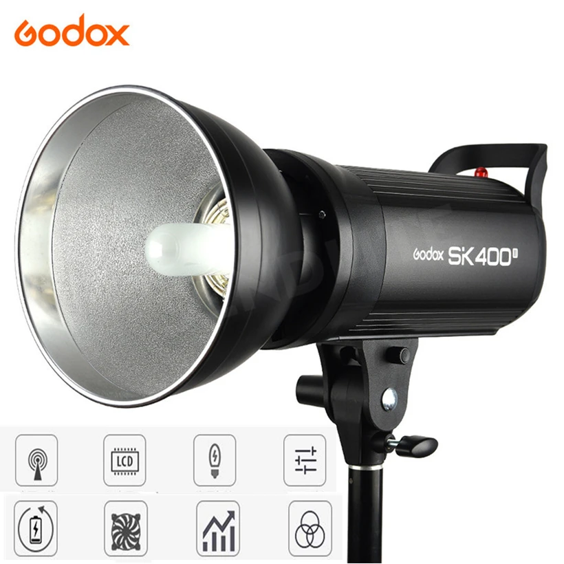Godox SK400II профессиональная 400Ws студийсветильник вспышка лампа Встроенная GN65 2 4G