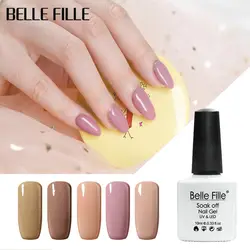 Belle Fille УФ-гель для ногтей телесного цвета Цветной Гель-лак Soak Off Гель-лак ногтей Vernis полу постоянными 10 мл N4-1