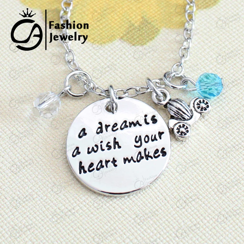 A Dream Is A Wish Your Heart Makes Pendant Necklace Christmas Gift