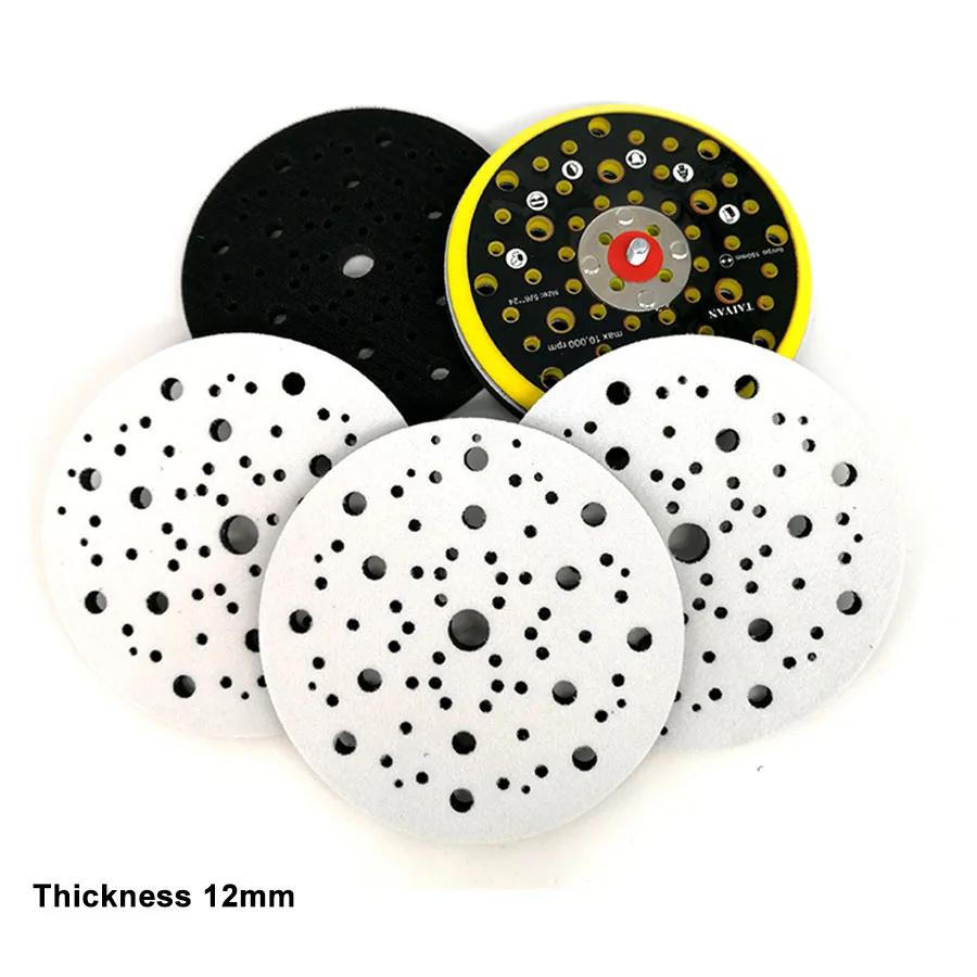 6 inch 150x12mm 70 Hole Sponge Interface Pad Protection Pad For Sander Backing Pad Abrasive Tools Accessories Hook And Loop|Abrasive Tools| - AliExpress