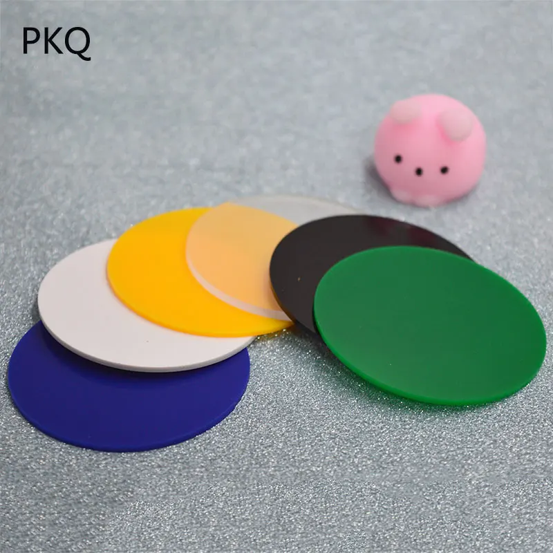 

10pcs Thickness 2mm Round Acrylic Board Glossy Multicolor translucent Plexiglass Plastic Sheet DIY Model Retail