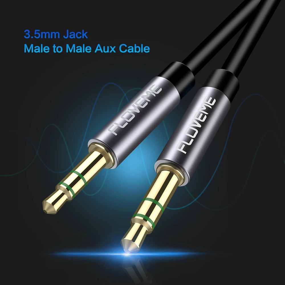 Beste FLOVEME 3.5mm Jack Audiokabel Man Man AUX Kabels 2 m 1 m 1.5 m Video Digitale jack Kabel Voor iPhone Auto Hoofdtelefoon Speaker kabel