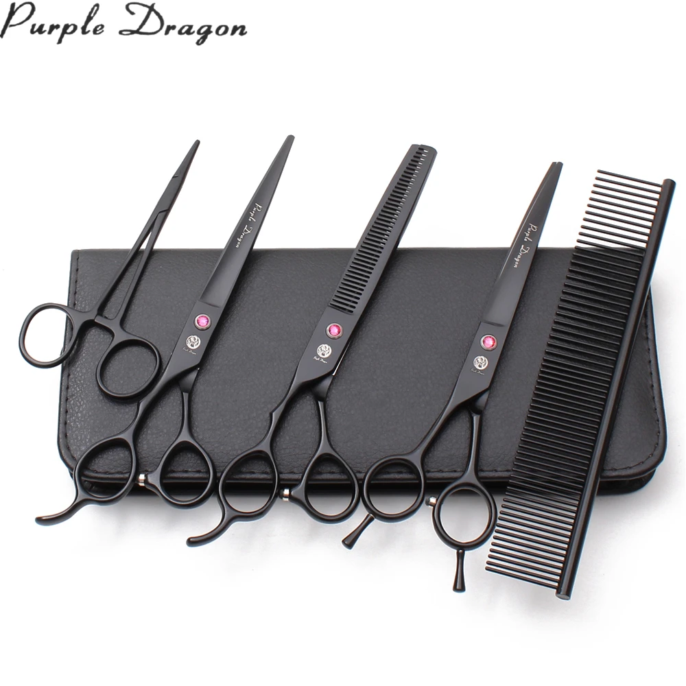 Suit 7.0" Lefthand Black Dog Scissors Professional Grooming Scissors