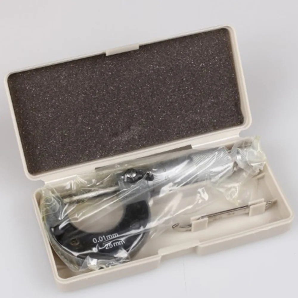 Лучший 0-25 мм 0,01 мм Манометр наружный метрический микрометрический инструмент с металлом для механического суппорта
