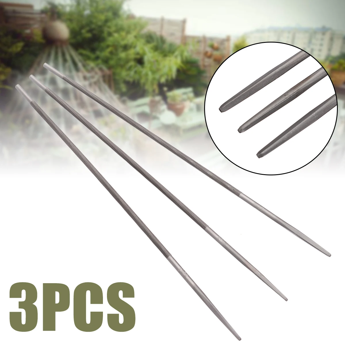 Mayitr 3pcs Round Chainsaw Saw Chain Files Sharpening Chainsaw Chains 4mm 5/32