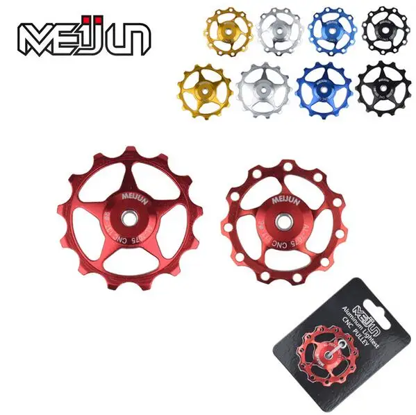 2 قطع 11 الأسنان MTB الدراجات الجبلية دراجة الخلفي Derailleur أجزاء CNC سبائك الألومنيوم 11 طن 13 طن دليل عجلة المهمل بكرة عجلة شدادة