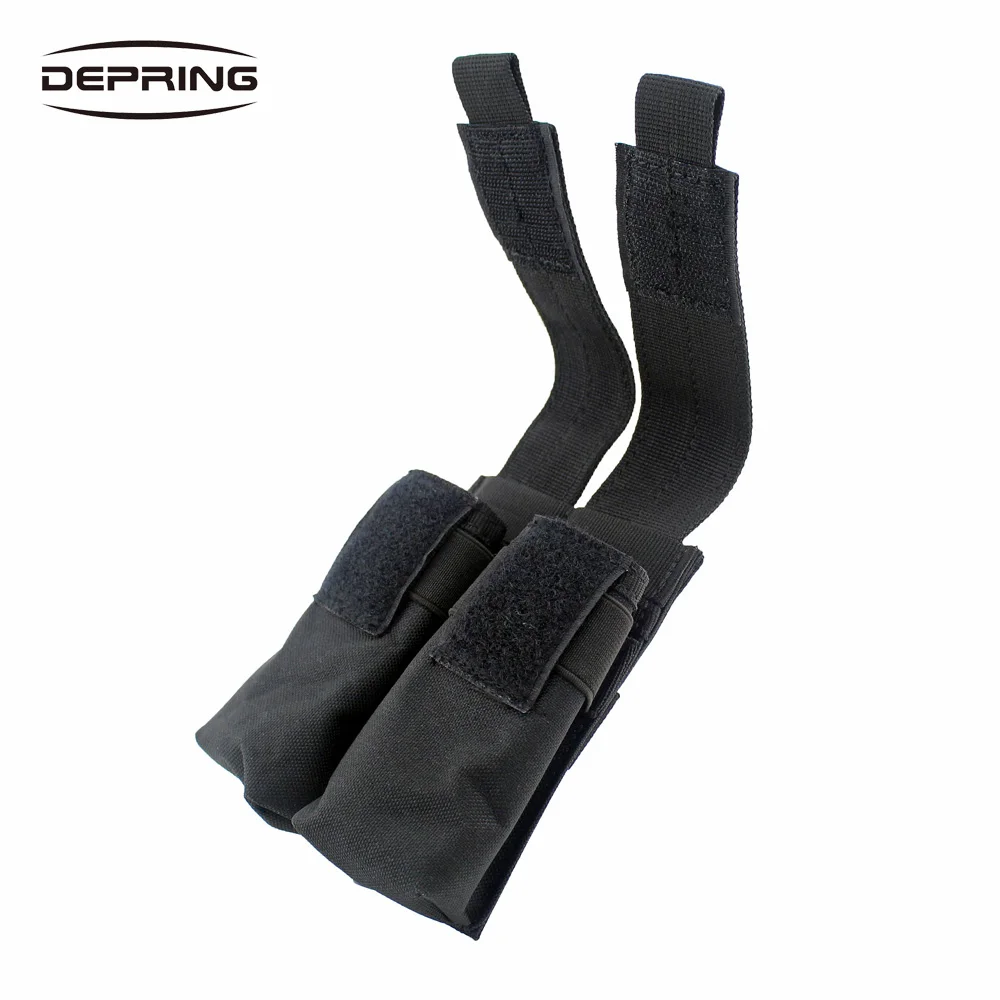 

Adjustable Molle Dual Flashlight Holster Sports LED Torch Knife Tool OC Spray Double Holder Sheath Handgun Dual Mag Pouch