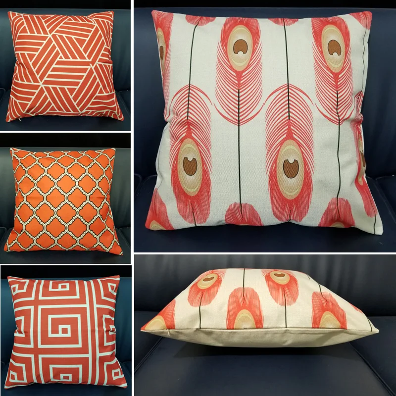 

European Fashion Style Geometric Marble Stone Plaid Maze Pattern Print Cushion Cover For Sofa Seat Office Home Decor Pillowcase
