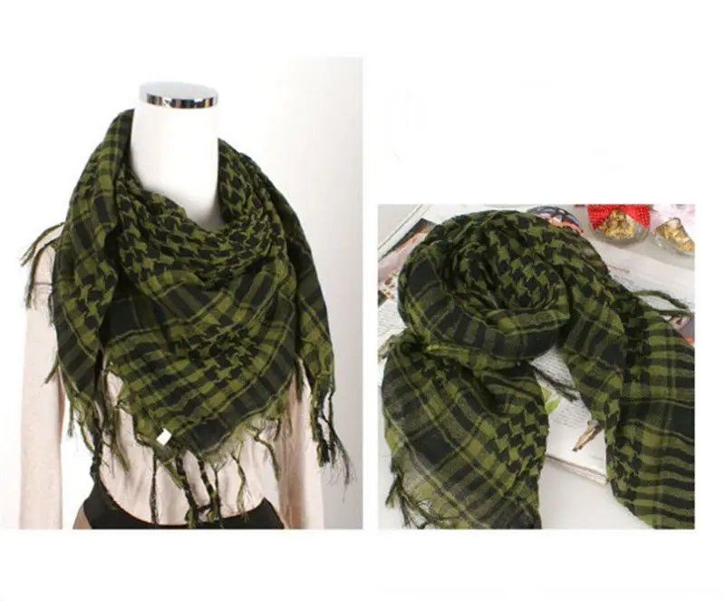 Армейский зеленый HIRIGIN Последние Женщины Мужчины арабский Шеман Keffiyeh палестинский шарф шаль обёрточная бумага шарфы США - Цвет: Армейский зеленый