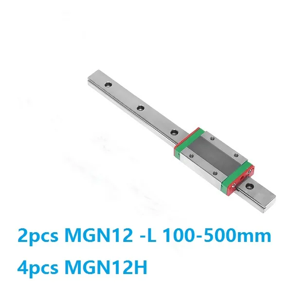 

2pcs 100% Original HIWIN linear guide/rail MGN12 -L 100mm/200mm/300mm/400mm/500mm+4pcs MGN12H Mini blocks for CNC parts