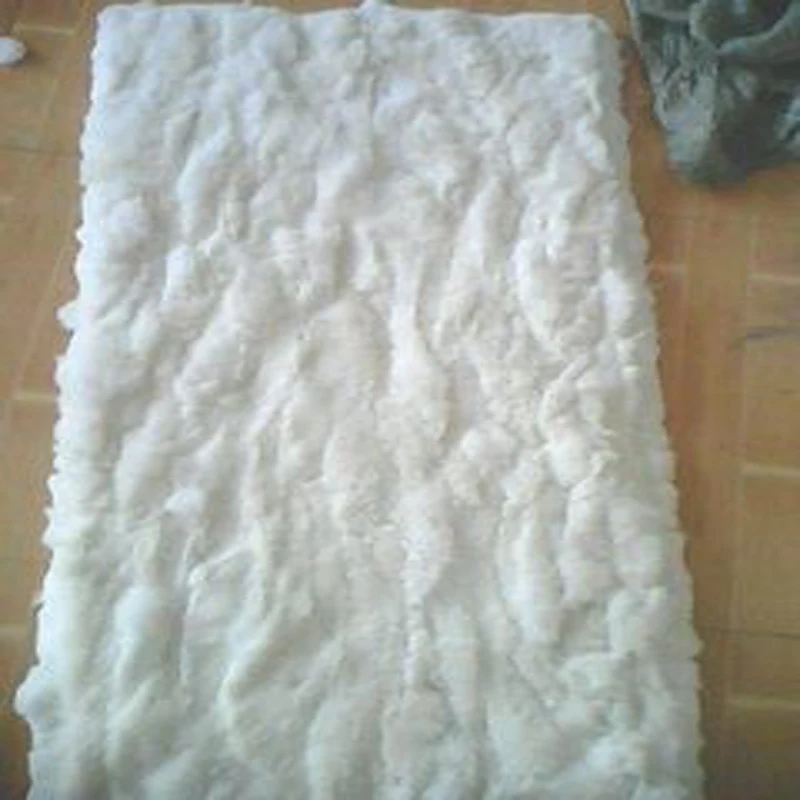 

Real Larger Natural Rabbit Skin Fur Blanket Rabbit Fur Rug Bed Decorative Blankets Rugs and Carpets For Living Room Christmas