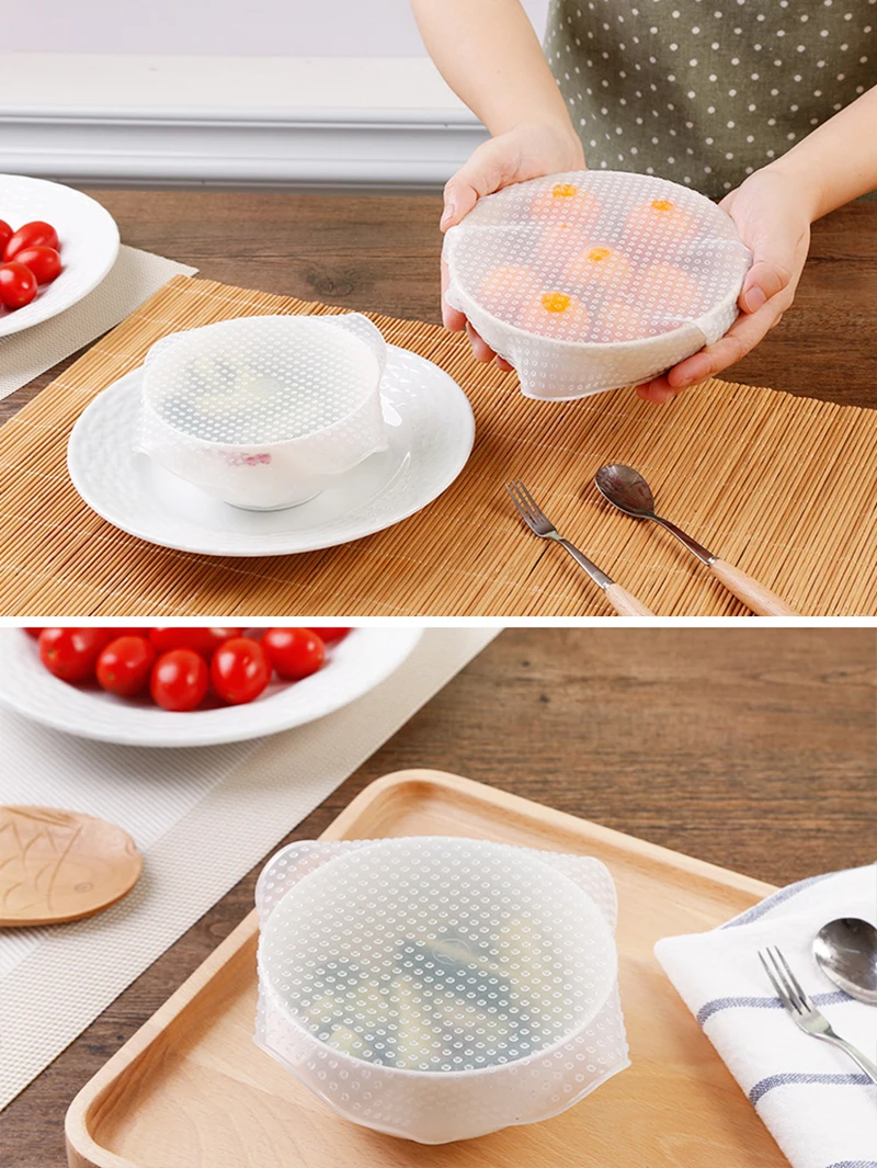 Reusable silicon stretch lids universal lid Silicone food wrap bowl pot lid silicone cover pan cooking Kitchen Cover Stoppers