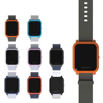 

20MM Soft Silicone Watch Strap for Xiaomi Huami Amazfit Bip Protective Case Cover Plastic PC Shell for Huami smart watch