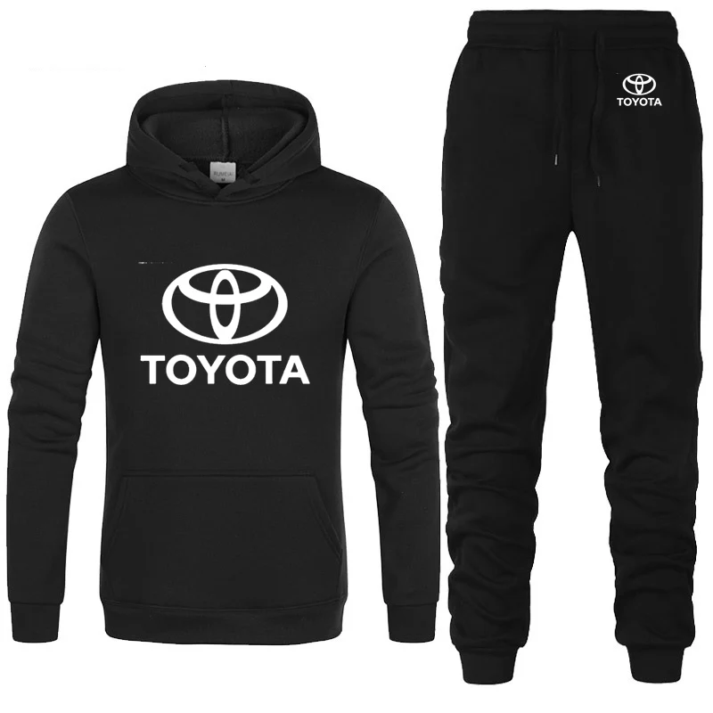 

Hoodies Men Toyota Car Logo Printed unisex Sweatshirt Fashion Men Hoodie hip hop harajuku Casual Fleece Hoodies Pants Suit 2Pcs