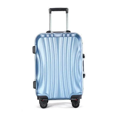 PC бизнес путешествия чемодан на колёсиках алюминиевый каркас сплав Спиннер колеса самолет чемодан носить на колесиках 2" 24" дюймов - Цвет: blue