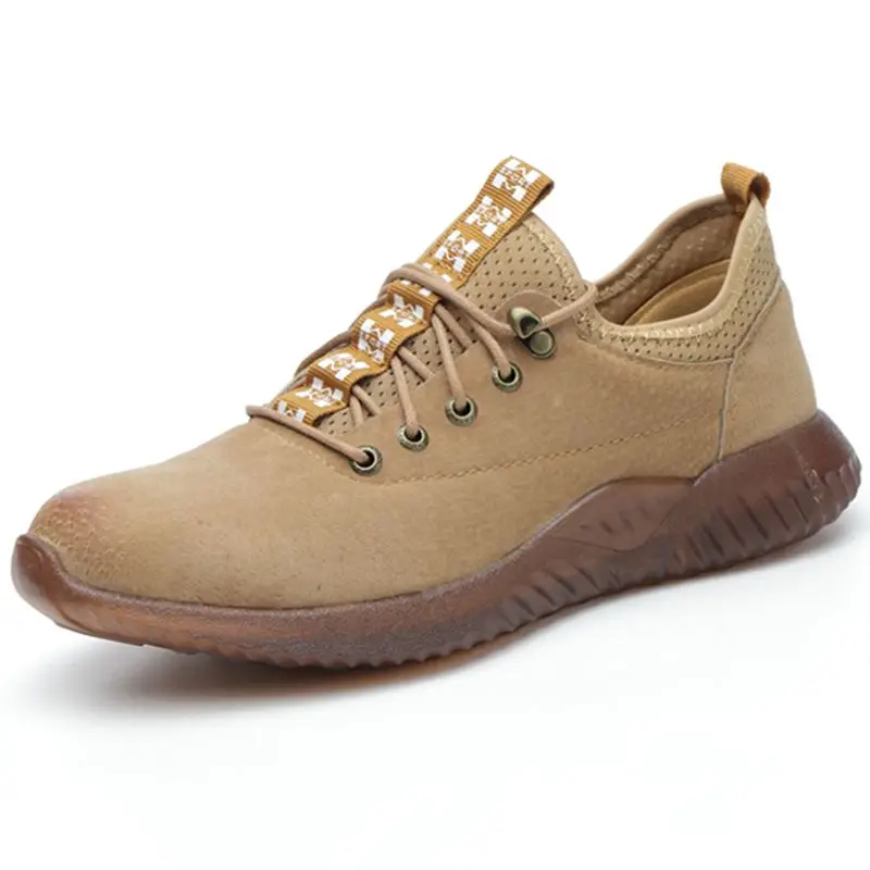 

men's big size steel toe cap working safety shoes genuine leather tooling security low boots building worker shoe protection man