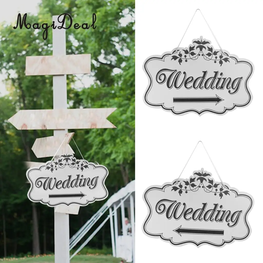 

MagiDeal Wedding Sign Wooden Wedding Direction Arrow Sign Engagement Ceremony Reception Outdoor Garland Yard Decor Left/Right