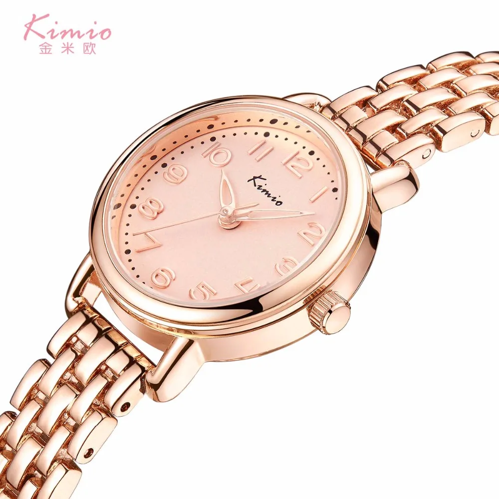 

KIMIO New Fashion Simple women Quartz Bracelet watch Handmade 3D Ladies Watch steel Clock Female Dress Relogio Feminino with box