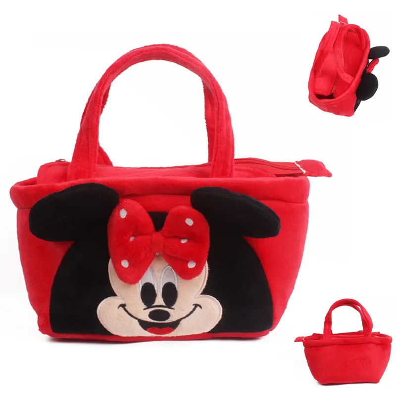 Skyleshine, красный плюшевый рюкзак с Минни, плюшевый рюкзак, сумка для ланча, канцелярские сумки, сумки для конфет, сумки для детей, игрушки S2163