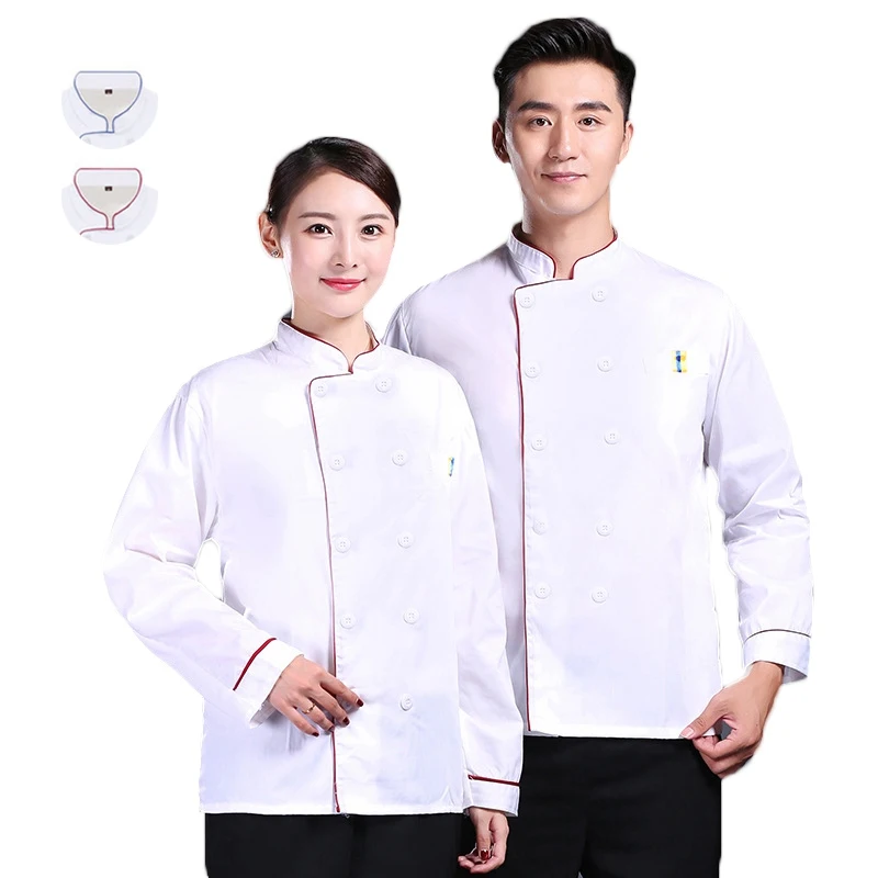 

New Unisex Chef Uniforms Long Sleeve Restaurant Kitchen Chef Jacket Work Wear Kitchen Work Uniforms Chef Uniforms Clothing