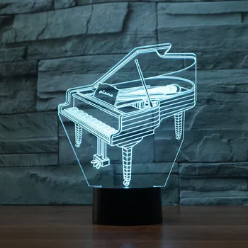 

[Seven Neon]free Shipping piano Acrylic 7Colors Desk Lamp 3D Lamp Novelty Led Night Light Millennium Falcon Light