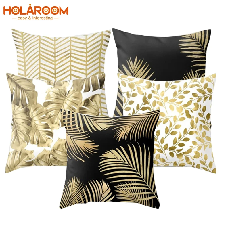 

1Pcs Leaves Pattern Polyester Throw Pillow Cushion Cover Home Decor Sofa Bed Living Room Decorative Pillowcase Cushion Cover