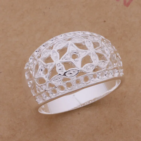 

Special Hollow Pattern Ring Fashion Silver Ring For Women Men AR269