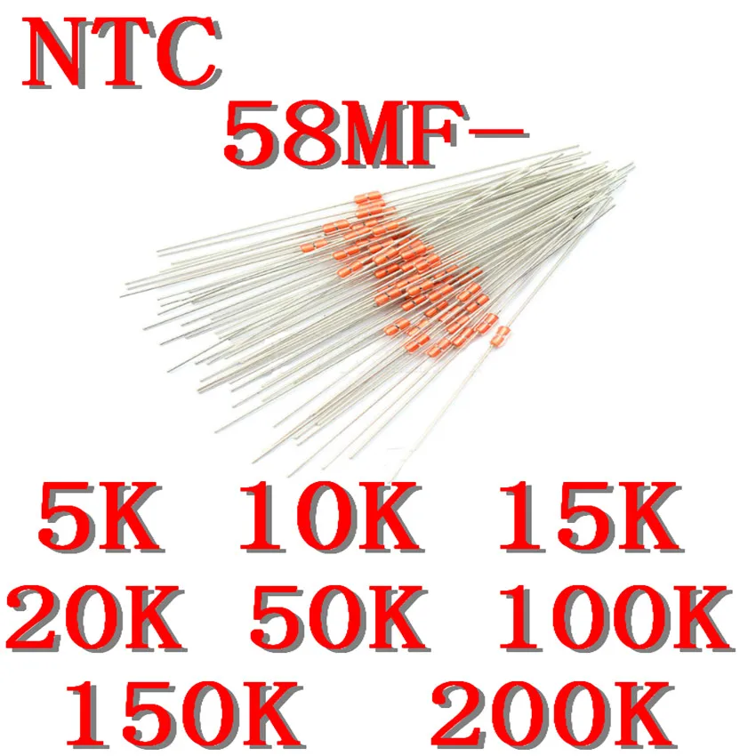 10 шт/MF58 NTC Термистор резистор набор MF58 5K 10K 15K 20K 50K 100K 150K 200K OHM +/ 5% 3950 Bvalue * шт|Кабели