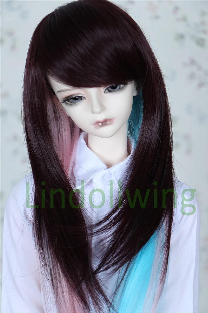 Парик из длинных волос 1/4 BJD DD SD LUT Dollfie 7-8 дюймов коричневый розовый синий | Игрушки