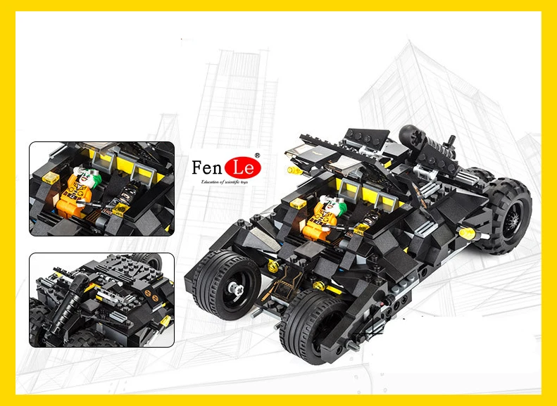 

325Pcs Batman The Tumbler Batmobile Batwing Joker Super Heroes Decool Building Block Bricks Set Compatible With technic