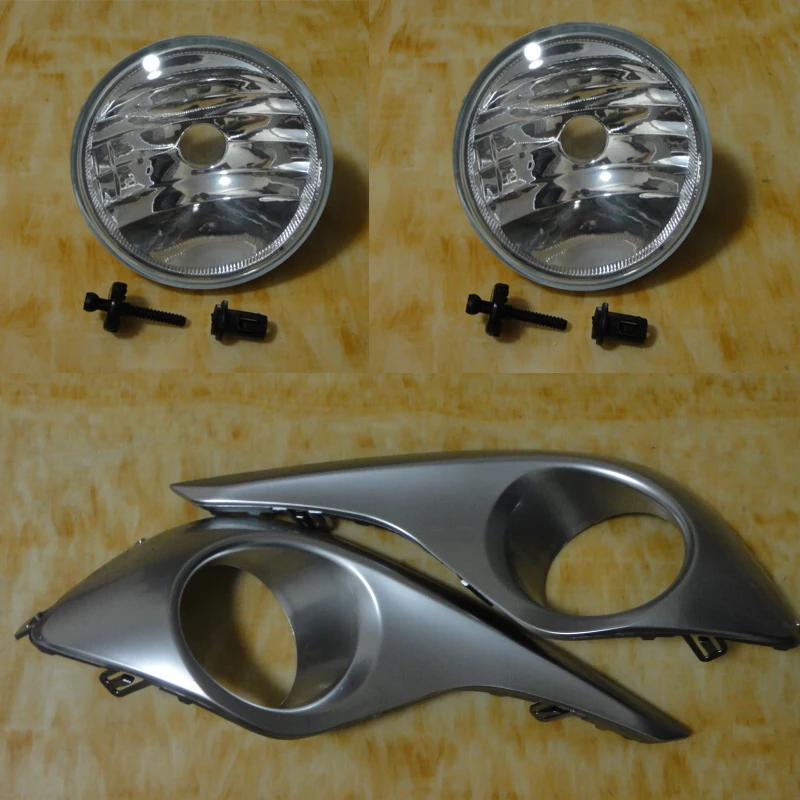 Front Fog Light Fog Lamp Foglamps + Covers Kit Replacement for Toyota
