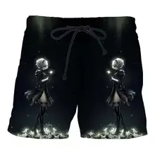 Аниме Nier Automata пляжные шорты Веселая 3D-печать мужские повседневные шорты модные мужские летние популярные мужские крутые шорты