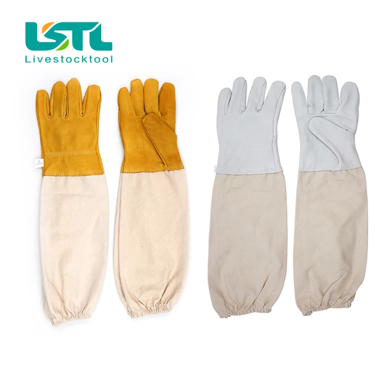 

Anti Bee Gloves Beekeeping Protective Goatskin Gloves Long Sleeves Ventilated Professional Apiculture Beekeeper Clothing