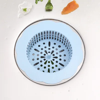 1 шт. кристалл кухня ванная комната анти засорение силиконовый слив раковина канализация фильтр для мусора чистая подарок - Цвет: blue