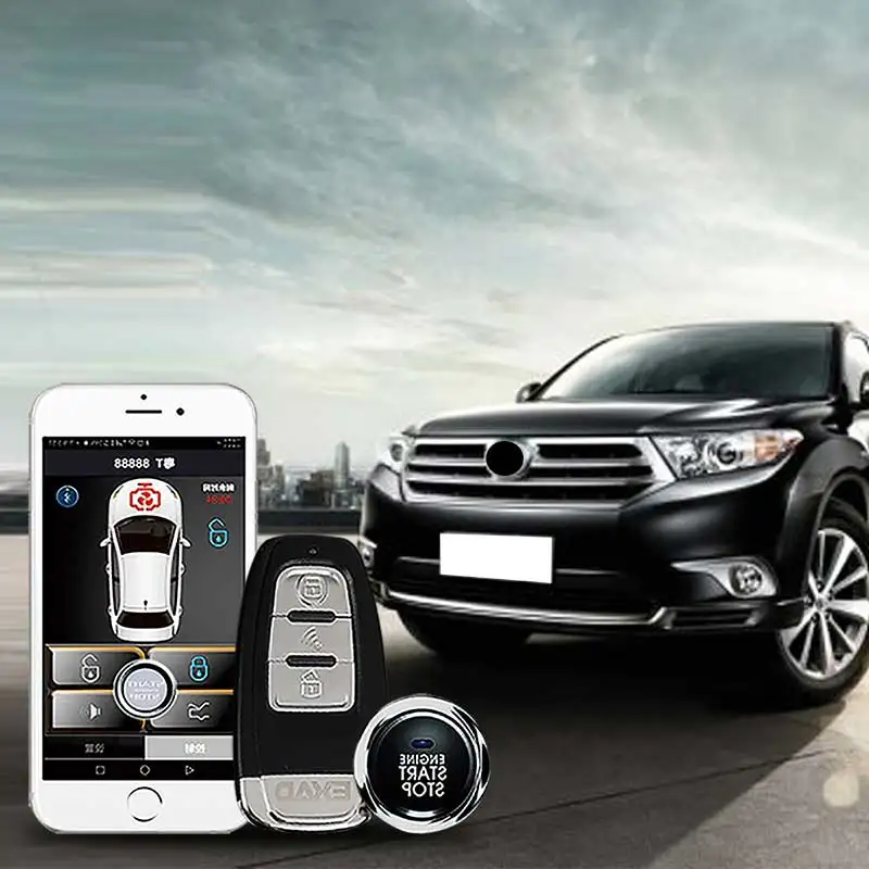 

SmartPhone APP Keyless Entry Remote Start For Car Kit Auto Start Stop Button PKE Start Car Engine with 2 remote control