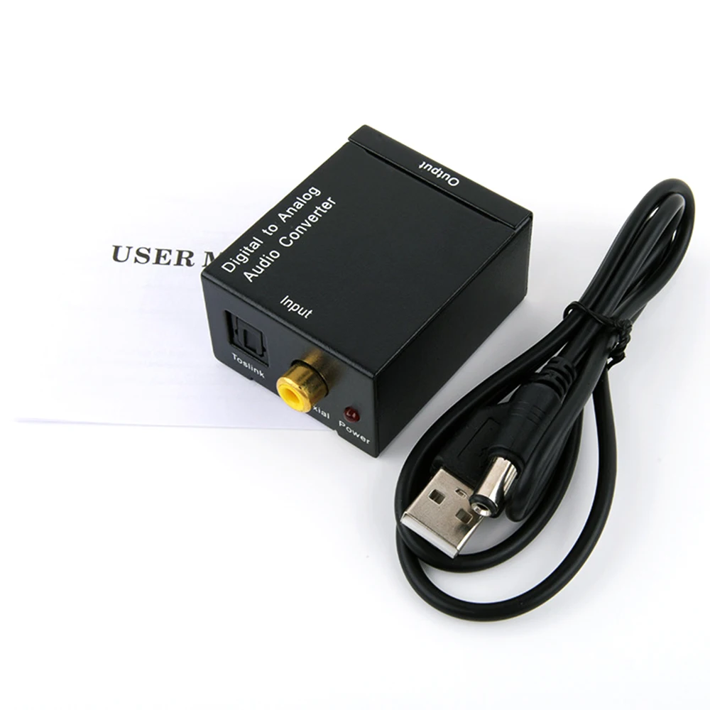 Цифровой оптический переходник Toslink SPDIF Coax в аналоговый RCA черный|spdif coax|spdif to