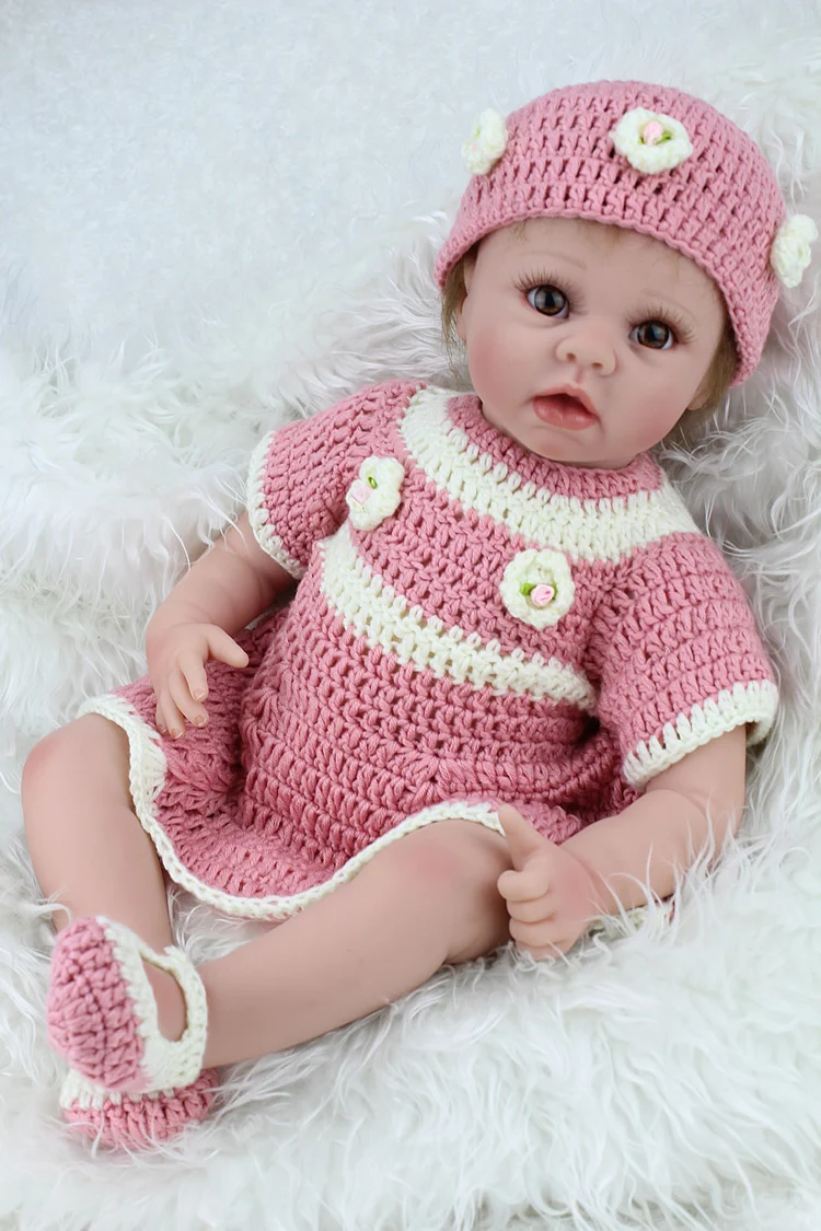 

22'' 55cm Baby Alive Boneca Reborn Doll For Girls Handmade Soft Silicone Vinyl Lifelike Dolls Real Baby Toys