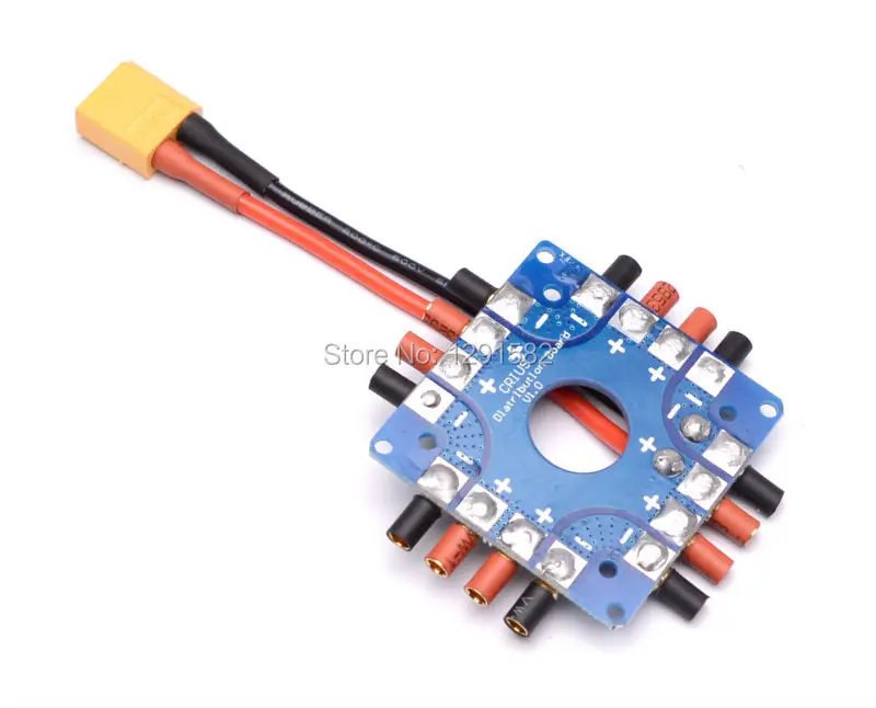 

New ESC Connection Board Distribution Board with soldered 3.5mm banana bullet connectors XT60 T plug cable For QAV250 280 F450