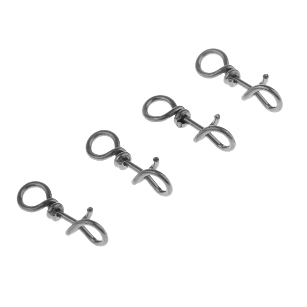 50Pcs Anti-Rust High Strength Stainless Steel Quick Lock Fishing Snaps Clips Swivels Fishing Snap Swivel Connector Accessories